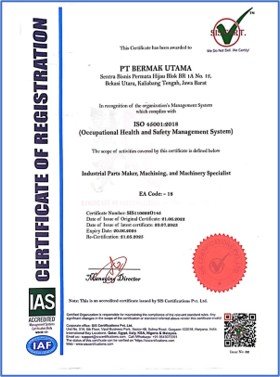 Sertifikat ISO 45001:2018